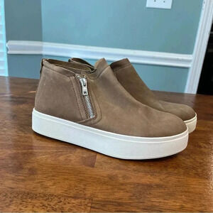 Dr. Scholls women’s brown zip up suede platform shoes size 8.5